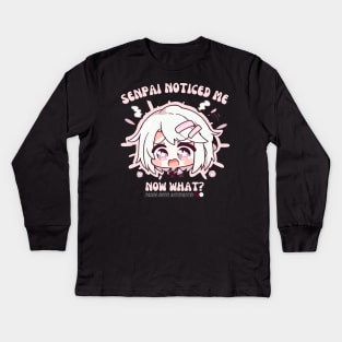 Senpai Noticed Cute Design Kids Long Sleeve T-Shirt